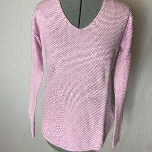 Gap long sleeve pink cotton textured sweater